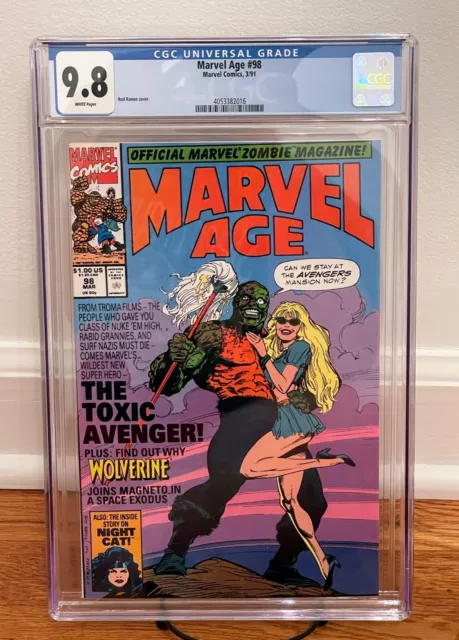Marvel Age #98 CGC 9.8 (W) NM/MT Toxic Avenger App. Marvel Comics 1991