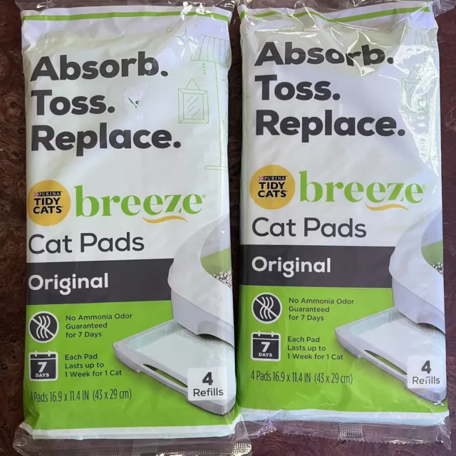 Purina Tidy Cats Orig Breeze Litter System Pads Two 4 Refill Packs/8 Pads Total