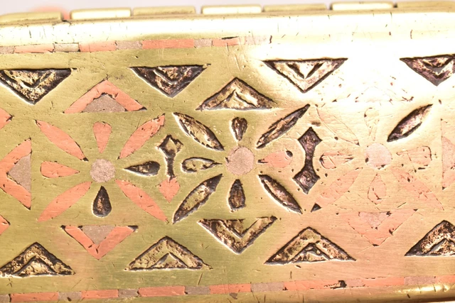 ATQ Philippines Maguindanao Solid Brass Bronze Betel Nut Lidded Box 5" Filipino 7