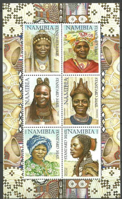Namibia - Einheimische Frauen Kleinbogen postfrisch 2001 Mi. 1061-1066 II