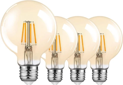TopLeder E27 Edison Light Bulbs 4 Pack, Dimmable Screw Bulb Vintage LED...