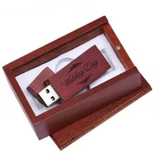 USB Flash Drive Wooden Box Memory Stick Custom Logo 4GB 16GB 32GB 64GB 128GB New