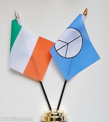 CND Irlanda & Pace Cnd Doppio Amicizia Tavolo Bandiera Set 