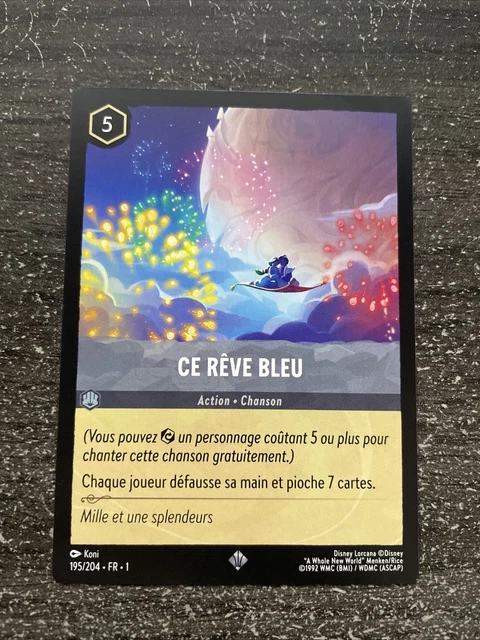 Carte Disney Lorcana Chapitre 1 – Ce Rêve Bleu 195/204 Super Rare FOIL NEUF