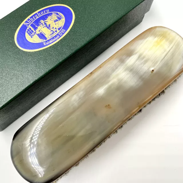 Vintage New Abbeyhorn Luxury Brush Real Horn Boar Bristles Rare