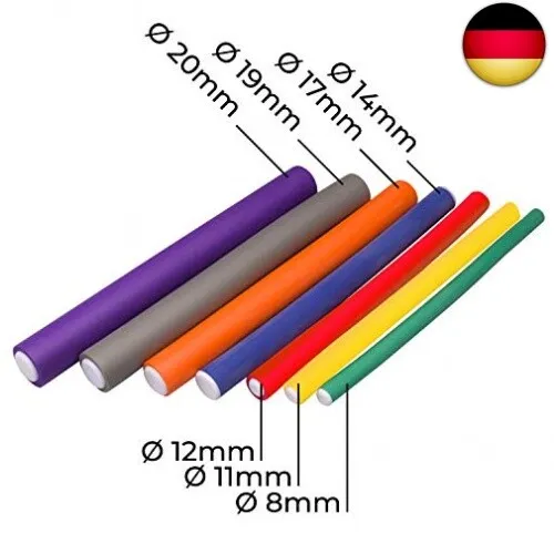 Papilotten Lockenwickler Flexwickler-Set - 24 St. mit Tasche neu Ø 8-21 mm 3