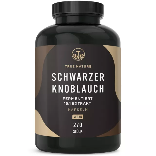 Schwarzer Knoblauch Extrakt 15:1 - 270 Kapseln (750mg) - mit SAC - TRUE NATURE®