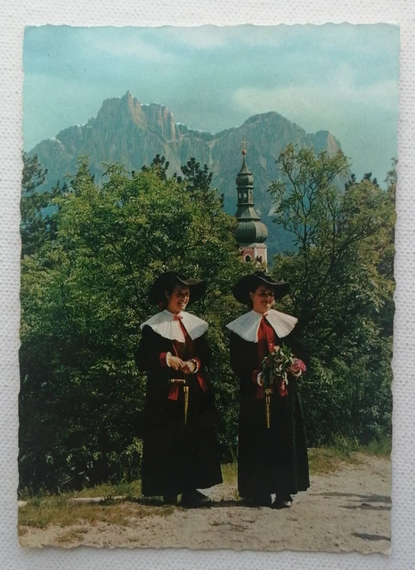 Kastelruth Castelrotto Bolzano Bozen Cartolina Costume Folkloristico Fg Vg 1967