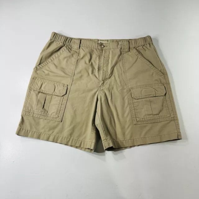 Savane Hiking Cargo Shorts Beige Elastic Waist Men’s Size XL
