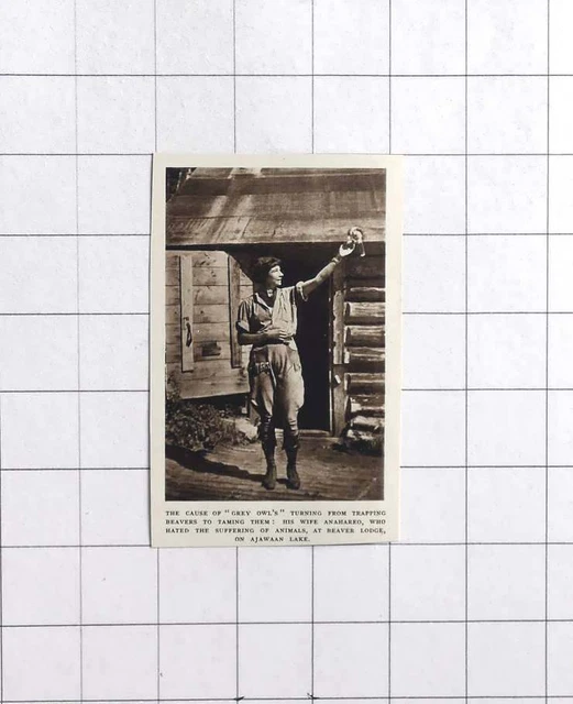 1940 « GREY Owl's » épouse Anahareo au Beaver Lodge, lac Ajawaan EUR 7