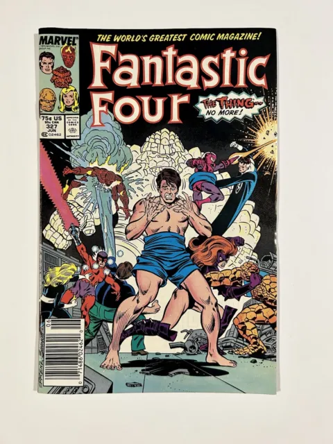 Fantastic Four #327 The Thing Marvel Comics Newsstand Variant 1989 FN