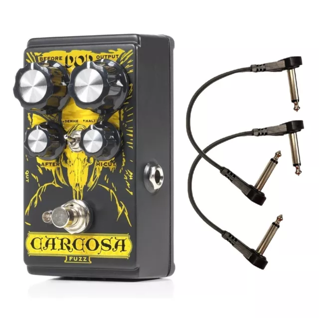DigiTech DOD Carcosa Analog Fuzz Guitar Effects Pedal W/ Two Patch Cables