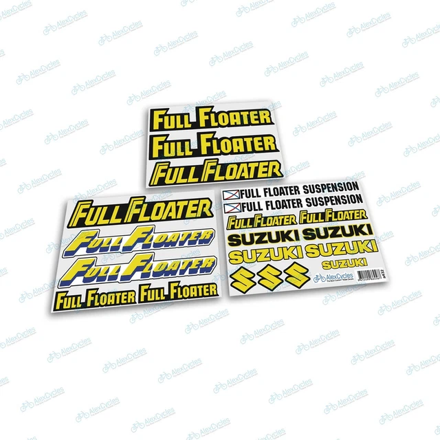 SUPER SUZUKI FULL Floater Swingarm Laminated Decals Stickers NOS