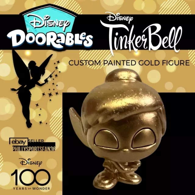Disney Doorables Custom Painted GOLD TINKERBELL Peter Pan Fairy Tinker Bell