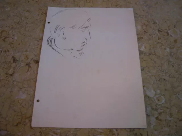 Vintage Antique Early 20th Century Edward Comly Trego Charcoal Study Man's Face
