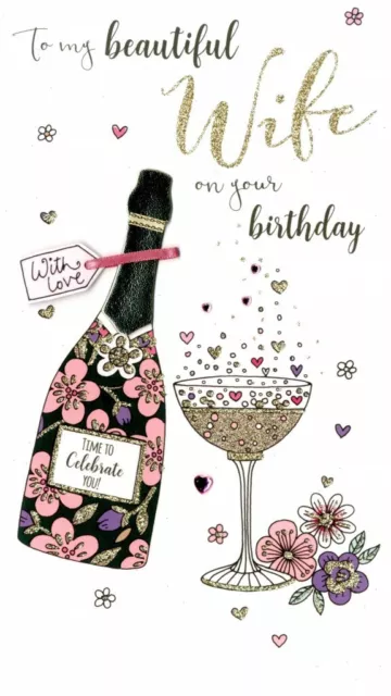 Carte faite main à ma belle femme le jour de votre anniversaire avec amour