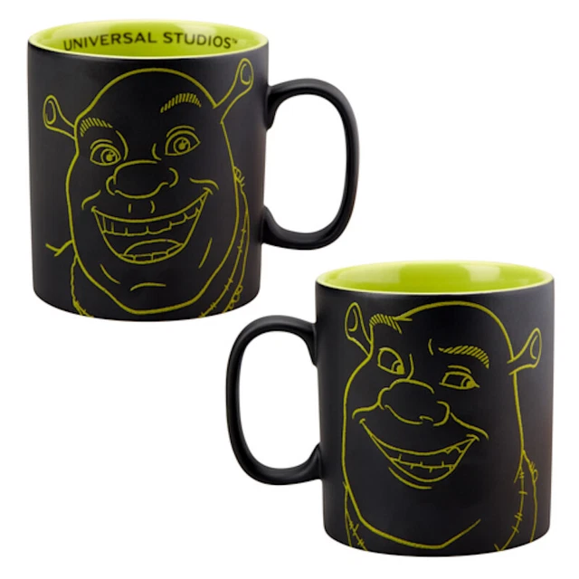 UNIVERSAL STUDIOS 4D Shrek Grand Visage Céramique Café Tasse Neuf EUR
