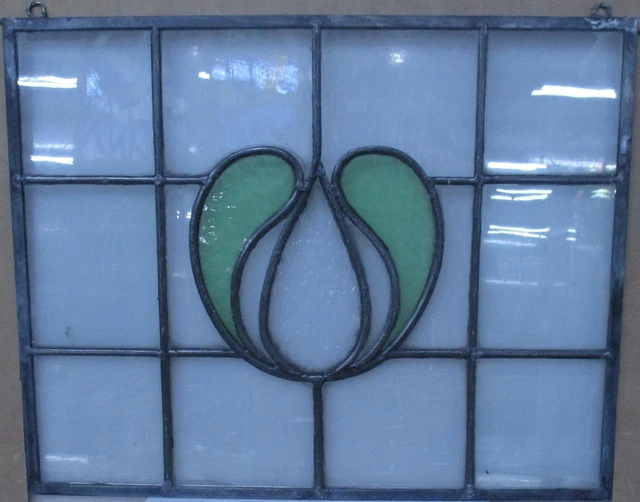 OLD ENGLISH STAINED GLASS WINDOW Unframed w Hooks Cute Abstract 18" x 14.75"