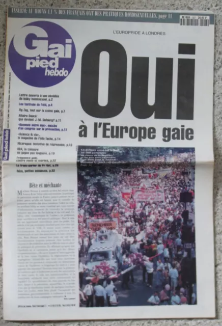 GAI PIED hebdo N°527 (1992) Europride, Nicaragua, USA, Espagne, Robert Mizer...