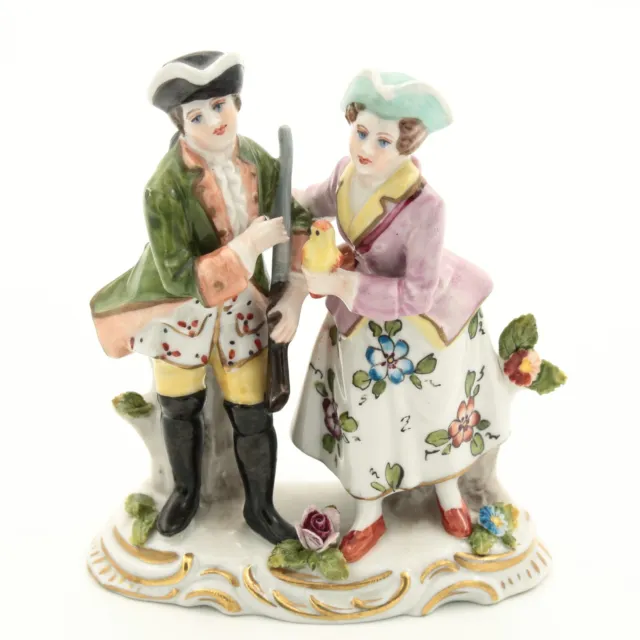 German Sitzendorf Porcelain Figurine Group of Lady and Gentleman, Germany
