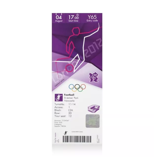 UNSIGNED London 2012 Olympics Ticket: Football, August 4th  Autograph