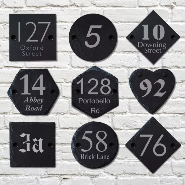 Slate House Number Sign Plaques Street Name Door Number Personalised Address