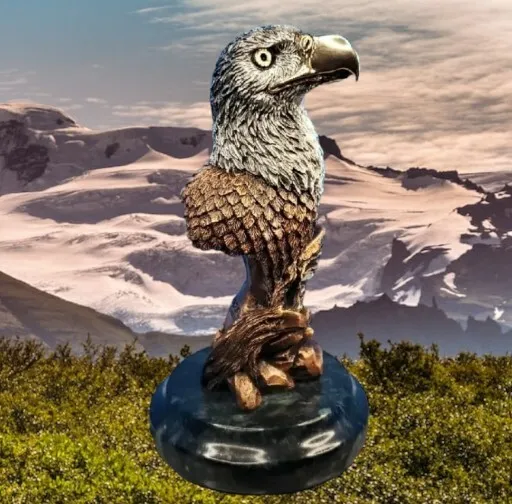 Vtg Legends Eagles Realm Bald Eagle Bronze on Marble Statue K Cantrell 837/2500