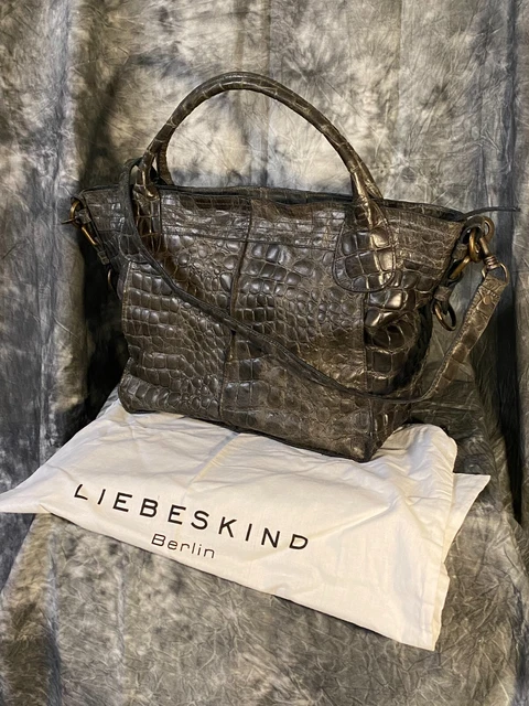 L.K. BERLIN LIEBESKIND Shoulder Hand Bag Croc Embossed Leather W/ DUST BAG