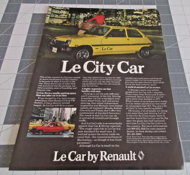 1978 Le Car by Renault, Le City Car, Vintage Print Ad