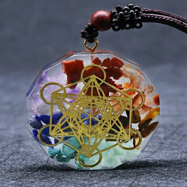7 Chakra Healing Crystal Orgone Energy Stone Pendant Star of David Necklace Gift