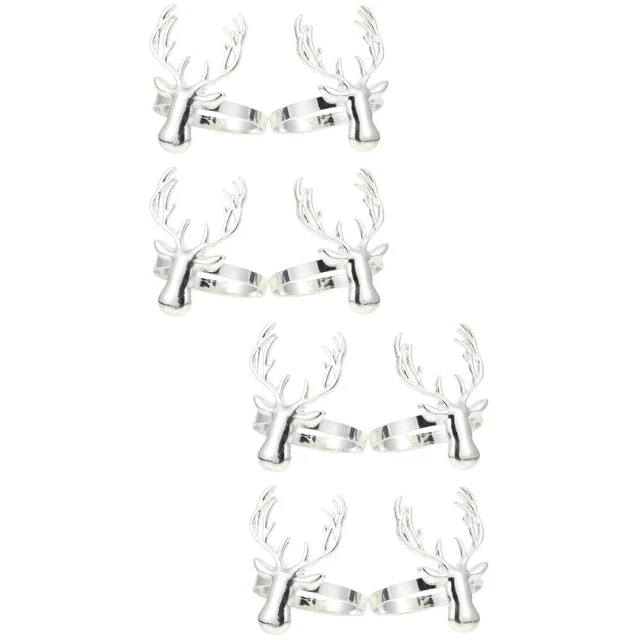 8 Pcs Portable Napkin Rings Festival Wedding Party Reindeer Holders Banquet