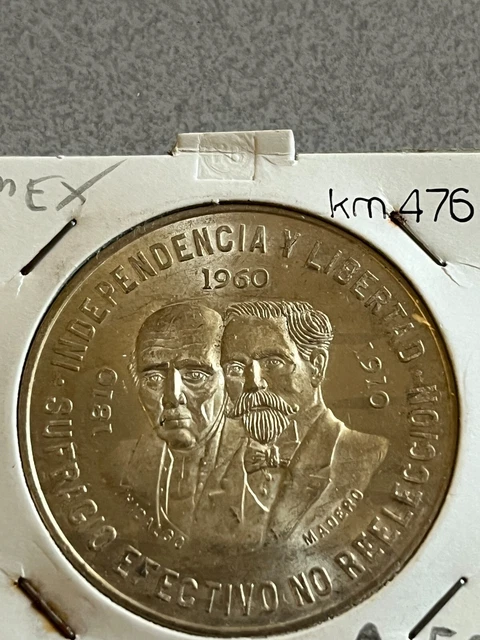 MESSICO MEXICO 10 PESOS  1960  Silver PESOS MEXICAN  150 ANNIVERSAZIO GUERRA IND