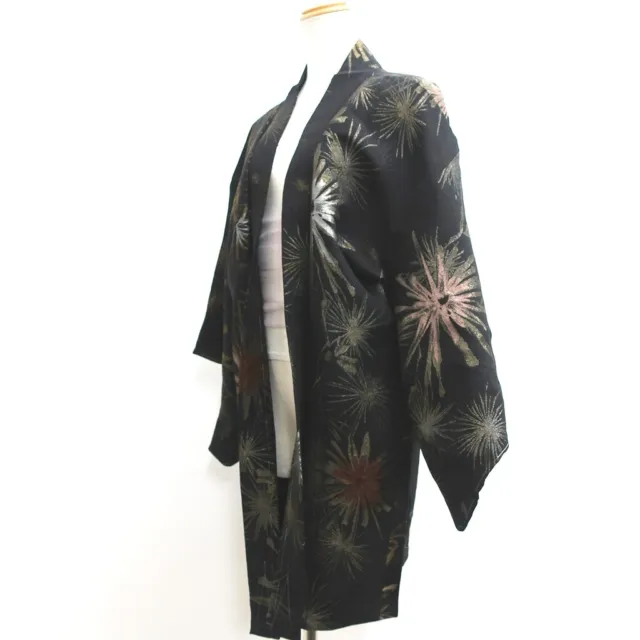 8987C4 Silk Vintage Japanese Kimono Haori Jacket Pine Tree
