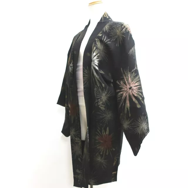 8987C4 Silk Vintage Japanese Kimono Haori Jacket Pine Tree