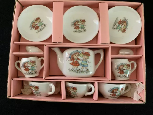 Vintage Toy China Tea Party Set Made in Japan Cute Dolls Girls Cup Saucers 3