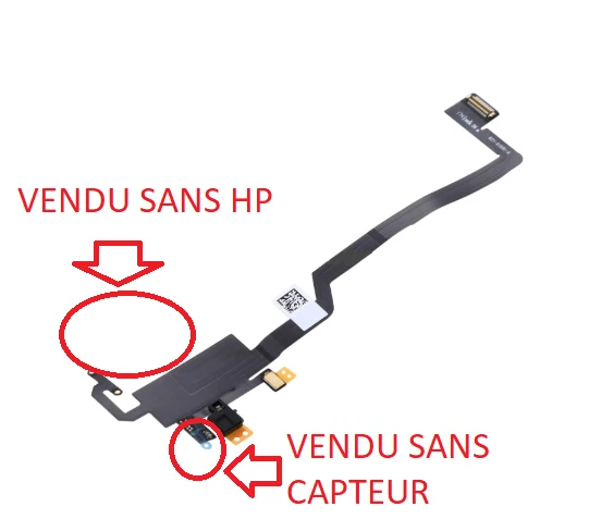 Nappe (Flex) Pour IPhone X - Remplace Capteur Proximité, Haut-parleur, Récepteur Son - Compatible - Noir