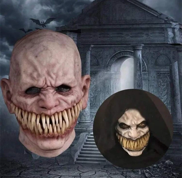 Masque Squelette Halloween En Latex - Mâchoire Mobile, Double Couche Effrayante