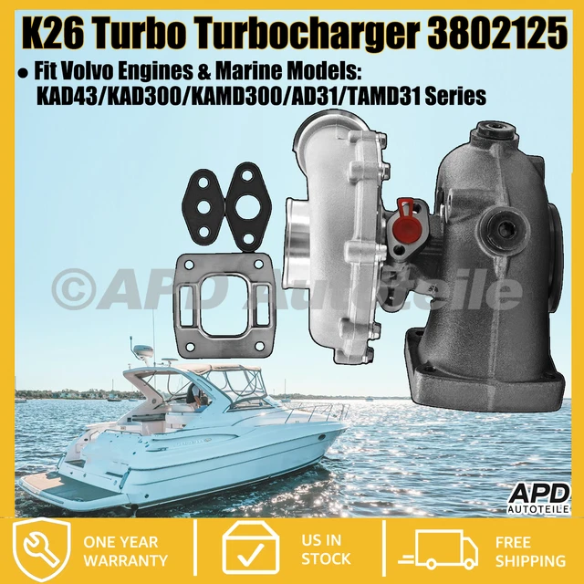FIT VOLVO PENTA KAD43 KAD300 KAMD300 K26 Turbo Turbocharger 3583006 ...