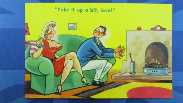 SAUCY COMIC POSTCARD 1960s Bar Innuendo TYPE I LIKE GOES IN DRY COMES OUT  WET EUR 9,17 - PicClick IT