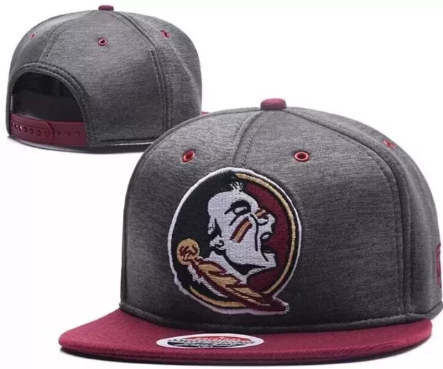 Florida State Seminole Hat Fsu Ncaa Cap Flat Bill Snapback Adjustable Headwear