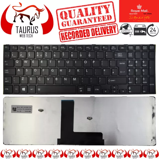 Neu Toshiba Satelliten C50-B-14D TASTATUR UK LAYOUT SCHWARZ MIT RAHMEN K000890020