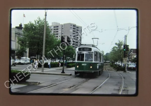 Original '90 Kodachrome Slide MBTA Boston Transit 3637 Trolley action    35K7