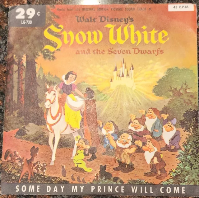 Snow White Some Day My Prince Will Come Rare 45Rpm  W/Pic Sleeve