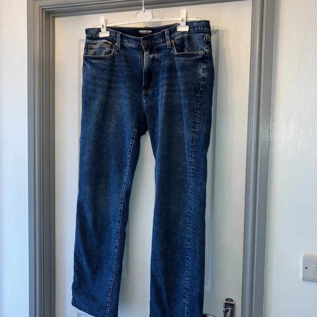 Lands End Mens Square Rigger Jeans. Size 34”.