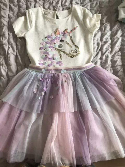 Monsoon Girls Unicorn Occasion Dress 7-8yrs