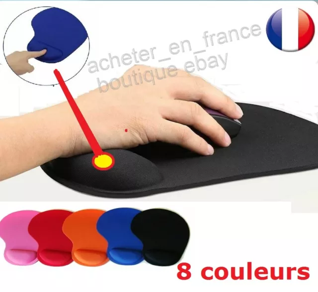 Tapis de Souris Repose Poignet Ergonomique Coussin Confort Support Mousse Bureau