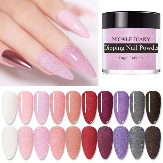24 Colors NICOLE DIARY Nail Dipping Powder Acrylic Glitter French Nail Art Dip*#