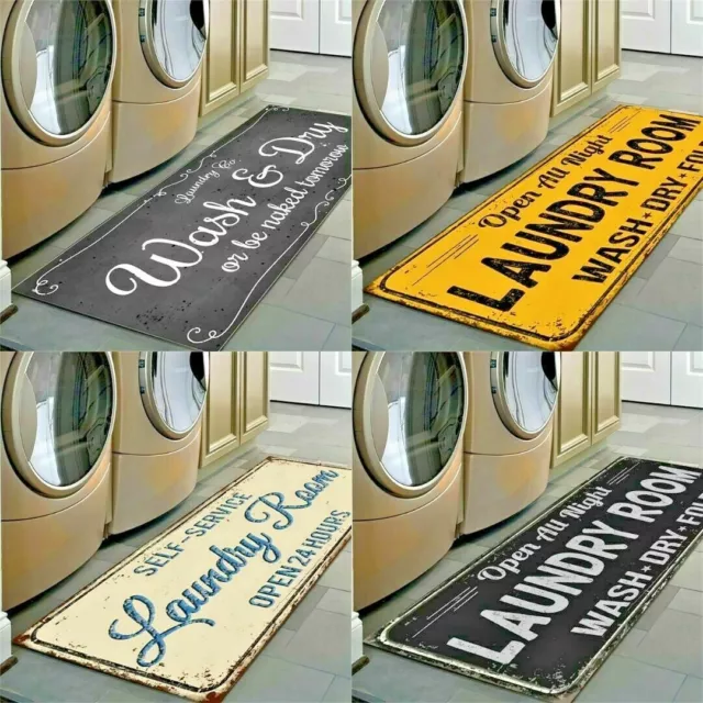 Laundry Floor Entrance Mat Room Doormat Kitchen Rug Non Slip Bathroom Non-Slip &