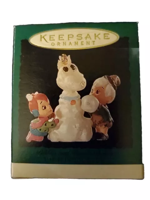 🎣🛠💰 Hallmark Keepsake The Flintstones Pebbles & Bam-Bam Miniature Ornament!