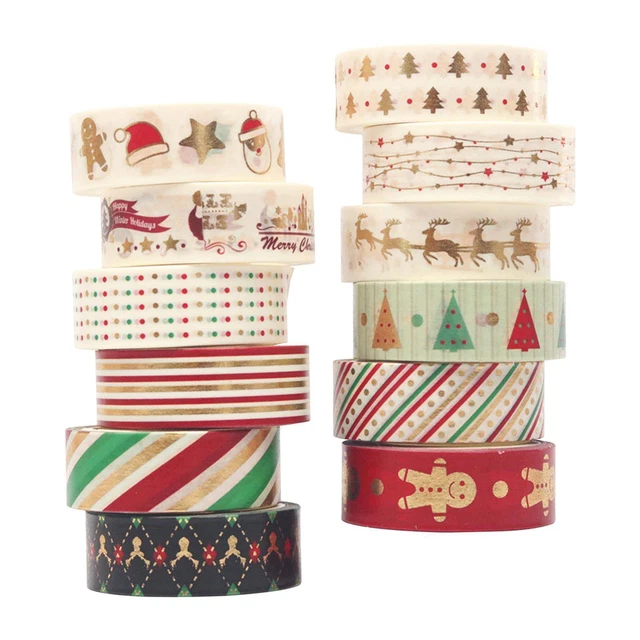 12 Rouleaux 5m Washi Tape Set Autocollant de Masquage Décoratif Artisanat
